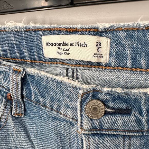 ABERCOMBIE & FITCH The Dad High Rise Denim Jean // 6 Long - Picture 4 of 9
